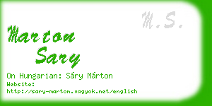 marton sary business card