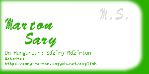 marton sary business card